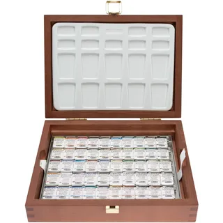 Schmincke Horadam Aquarell, Holzkasten, 50 x 1/2 Näpfchen