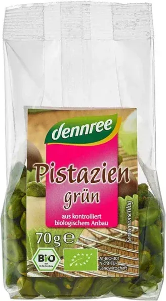 dennree Grüne Pistazien geschält, ungeröstet, ungesalzen bio