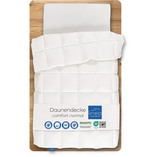 LINEA by böhmerwald - comfort - kuschlige Daunendecke normal, 155x220, 90 % Daunen / 10 % Federn Klasse 1, Allergiker geeignet, waschbar bis 60 °C, in Deutschland produziert