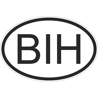 Akachafactory Selbstklebend Sticker Flagge Oval Code Länder Auto Moto Bosnien Bosnische Bih