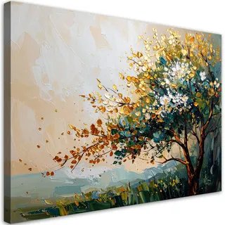 Feeby Leinwandbild, Grün, Textil, Baum/Pflanze/Natur, Rechteckig, 90x60 cm, Bilder und Zubehör, Wandbilder, Leinwandbilder