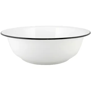 ib laursen Schale Waschgefäß Emaille Weiß mit schwarzem Rand 34 cm Ø Gr.: onesize