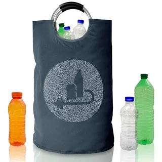 Dimono Dimono® Flaschensammler Pfandflaschen-Sammler; Recycling Pfandbehälter, Flaschenkorb & Spielzeugtaschen; Leergut-Korb, Spielzeugbeutel & Wäschekorb, Faltbarer Haushalts-Organizer uvm. (Pfandflaschen)