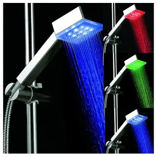 Energmix Duschbrause Brausekopf Duschkopf Dusche beleuchtet mit LED-Technik Farbwechsel