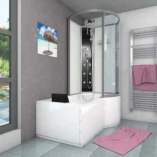 AcquaVapore Kombination Badewanne Dusche K50-L00 Duschtempel 170x100 cm