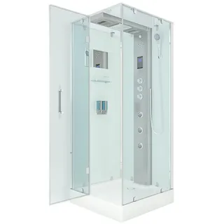 AcquaVapore Dampfdusche Duschtempel Sauna Dusche Duschkabine D38-00L3-EC 80x80 cm mit 2k Scheiben Versiegelung
