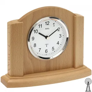AMS Funk Tischuhr, Holz, Mehrfarbig, 24 x 30 x 12 cm