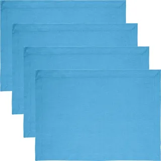 REDBEST Platzset Tischset "Tulsa" 4er-Pack, Baumwolle Uni blau