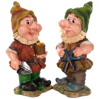 Birendy RIESIGER Zwerg, Gartenzwerg XXL Gartenwichtel NF13102 Groß 41cm Gartenfigur (13102-SET-Paar-2-Stück)