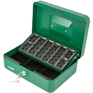 HMF 10022-06 Geldkassette abschließbar mit Münzzählbrett 25 x 18 x 9 cm Grün