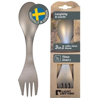 Light My Fire Göffel Titan Spork - 3-in-1 Campingbesteck mit Löffel, Gabel und Messer - Leicht und Tragbar Spork Titan, Ideal als Camping Besteckset und Reisebesteck – Outdoor Besteck to Go