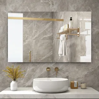 byecold Infrarotheizung Spiegel 580W Wandmontage (100x60cm), Spiegelheizung Elektrisch Infrarot, Badspiegel Elektroheizung, Badezimmerspiegel beschlagfrei mit Überhitzungsschutz Heizpaneel