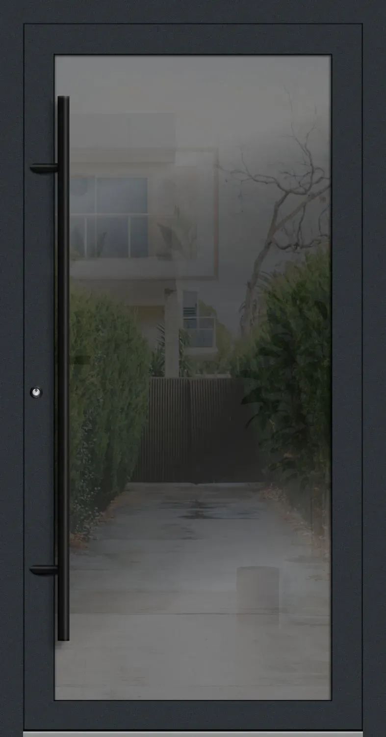 PREMIUM Aluminium-Glas Haustür "FELINA" 90 mm BLACKLINE flächenbündig Anthrazit RAL 7016 beidseitig innen öffnend DIN links