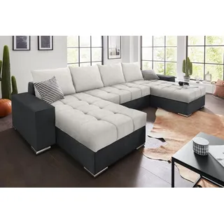 Collection AB Wohnlandschaft mit 4 gleich großen Rückenkissen, silberfarben