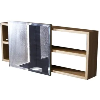 Tikamoon Badspiegel Spiegel mit Ablagefläche Badezimmer Teak unbehandelt neu