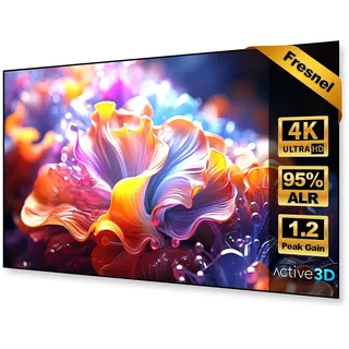 NothingProjector Fresnel ALR CLR Leinwand für Ultrakurzdistanz Beamer, 95% Umgebungslicht abweisend, 100 Zoll, Fixed Frame Wandmontage, 1,2 Gain, 4K/8K UHD, Laser TV & Active 3D, Heimkino