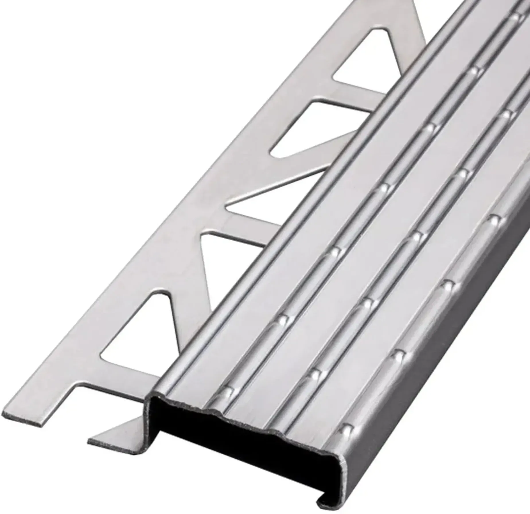 Treppenkantenprofil V2A Edelstahl rutschhemmend (H= 9mm, L= 300cm)