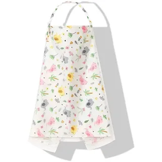 Boerni Große Stillabdeckung, atmungsaktive Stillabdeckung, weiche Stillabdeckung für volle Privatsphäre, Stillschutz ... (weiße Blume)