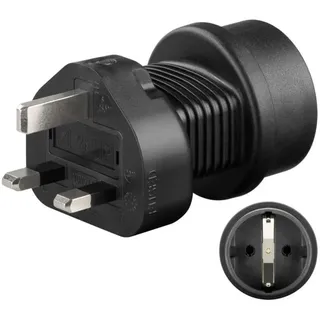 50001 Reise-Adapter Gerät mit Schuko-/Euro-Stecker an 3-polig UK-Steckdose Typ G