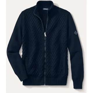 Walbusch Herren Premium Baumwoll-Strickjacke Blau