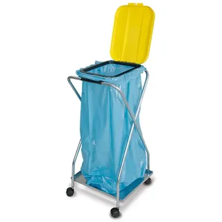 BRB-Lagertechnik Müllsackständer BRB Müllsackständer mit Rollen, für 70-120 Liter Säcke, Bruchfest, selbst unter extremen Bedingungen gelb