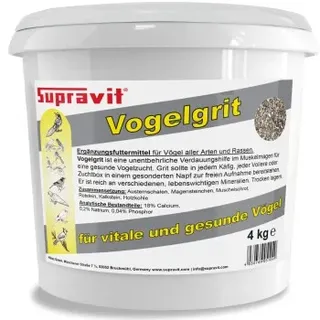Supravit Vogelgrit Mineralgrit mit Calcium Verdauungshilfe & Ergänzungsfutter