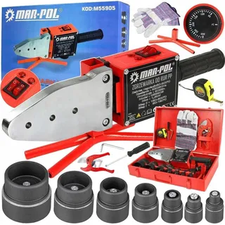 Polifusions‐Rohrschweißgerät 1500 W/2660 W – 7 Teflon‐Matrizen 16‐63 mm – Set mit Ständer & Koffer”