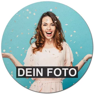 Mousepad selbst gestalten - Bedrucktes Mauspad mit eigenem Foto und Text - rutschfest, für Computer & Laptop - Kollegen, Büro, Geburtstag I Personalisierbar I Rund - Ø 19 cm - Stärke 5mm
