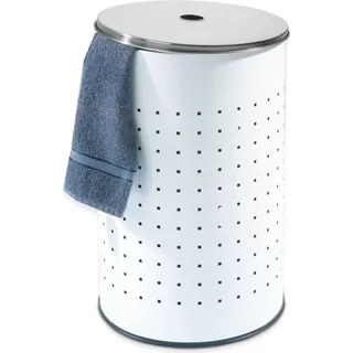 Home4You Wäschesammler Weiß - 54 Liter H 57,5 cm