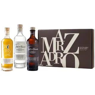 Marzadro Collezione Grappe – Exklusives Grappa-Geschenkset (Diciotto Lune, Morbida, Tradizionale - 3 x 0,2 l)