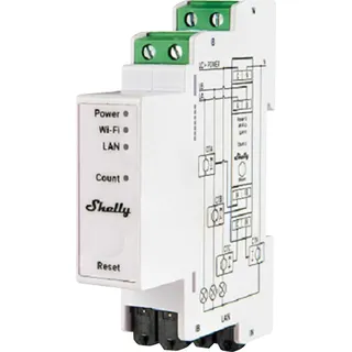 Shelly Pro 3EM DIN-Schienen-Stromverbrauchsmessgerät, 3-Phasen, 120A, Strommesssensor (213530)