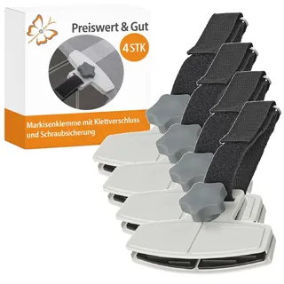PRO PLUS 4x Markisenklemme mit Klettverschluss für Teppiche Sonnensegel Planen
