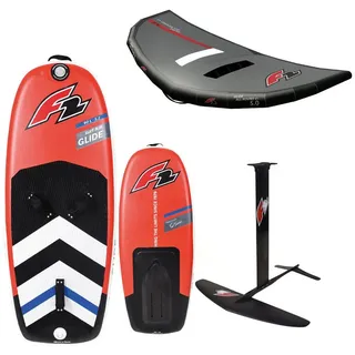 F2 Set Wingfoil Board Glide Surf Air 90L mit Alu Foil 2000 + Allround Wing 5qm rot ONE SIZE