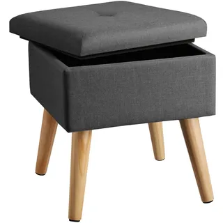 Tectake Sitzhocker Elva gepolstert 33 x 37 x 33 cm Dunkelgrau