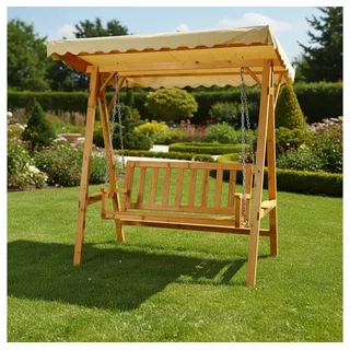 Melko Hollywoodschaukel Gartenschaukel Hängeschaukel Schaukelbank Holz Schaukel