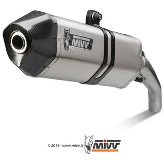 MIVV Speed Edge Auspuff silber S.042.lrx für Dl V-Strom 1000/v-strom 1050/xt Homologierter Slip On Schalldämpfer - Stainless Steel / Carbon - Homologated