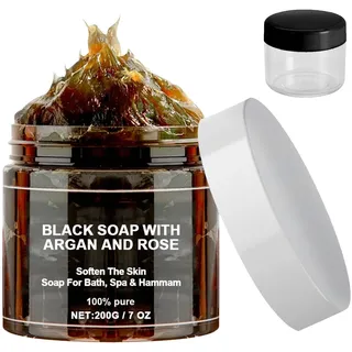 Black Soap With Argan And Rose,Marokkanische Schwarze Seife,Morocco Body Scrub,Morocco Black Soap,Black Beldi Soap,Marokko Schwarze Seife Mit Morocco,Inklusive Abgabe von Flaschen