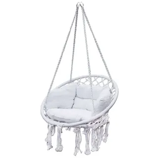 Spetebo Relax Hängesessel 80 x 60 cm - Hängekorb inklusive Kissen für Innen und Außen