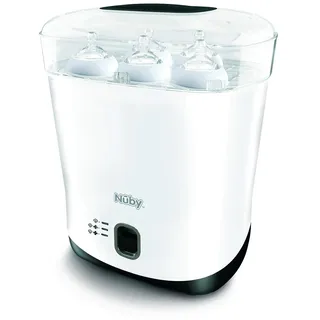 Nuby Babyflasche Sterilisator und Trockner, elektrischer Dampfsterilisator, weiß, tötet 99,9% der Keime