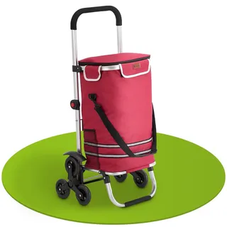 Juskys 3in1 Einkaufstrolley Rot