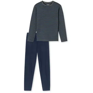 SCHIESSER Schlafanzug lang - Casual Essentials in Anthrazit, Blau | Gr.: 98
