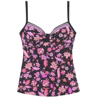 LASCANA Bügel-Tankini-Top Damen schwarz-pink Gr.38 Cup B