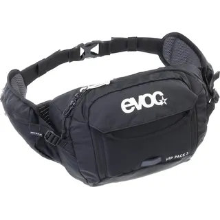 EVOC HIP Pack 3 Hüfttasche, Bauchtasche (komfortable Gürteltasche mit Trinkblasenfach, AIR Flow Contact System, Volumen: 3 l), Schwarz