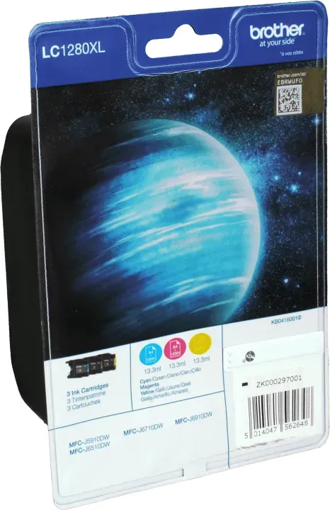 3 Brother Tinten LC-1280XLRBWBPDR Multipack CMY