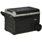 Kühlbox Auto 40L mit LED-Beleuchtung Kompressor Autokühlschrank mit Griffe Transportrollen Boot Camper Reisen 12/24V DC und 110-240V AC Grau+Schwarz