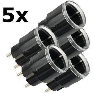 Shelly 5x Shelly Plug S Gen3 Matter schwarz Bundle - kleiner smarter Stecker mit Bluetooth-Konnektivität und Leistungsmessung
