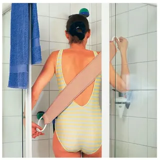 DocMed Waschgurt Rückenwasch-Gurt, (aus weichem Baumwoll-Frottée, 1-St), Perfekt für alle Hauttypen, Hochwertige Materialien für sanfte Pflege