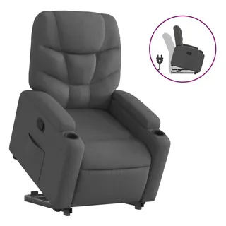 vidaXL Relaxsessel mit Aufstehhilfe Dunkelgrau Stoff
