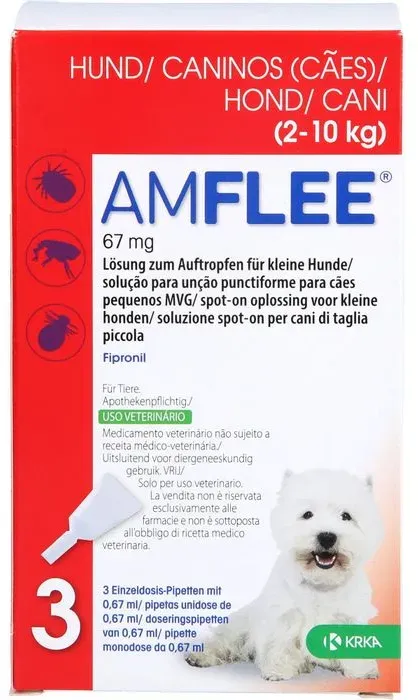 AMFLEE 67 mg Spot-on Lsg.f.kleine Hunde 2-10kg 3 St.