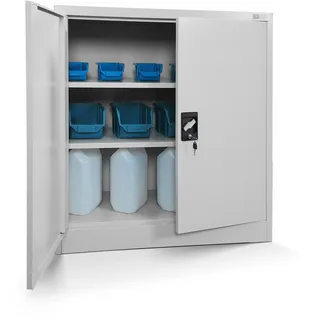Jan Nowak C001B kleiner Aktenschrank abschließbar Büroschrank Metallschrank Wertfachschrank 92,5 cm x 90 cm x 40 cm Grau - Jan Nowak